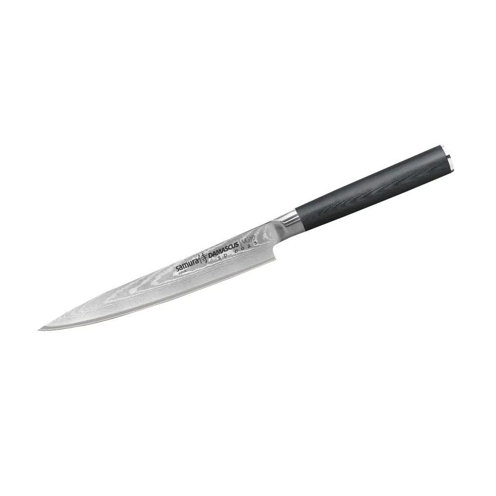 Нож кухонный универсальный Samura Damascus SD-0023/Y, сталь VG-10/дамаск, рукоять G-10, Samura, Стальные ножи Samura в Москве