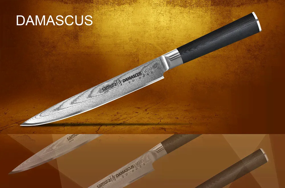 Нож кухонный для нарезки (slicer) Samura Damascus-0
