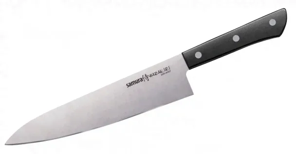 Нож Шеф Samura Harakiri SHR-0085B, 208 мм чёрный пластик