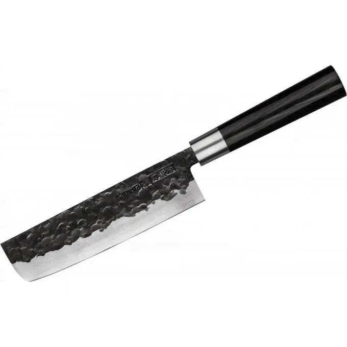 Набор: нож кухонный SAMURA BLACKSMITH НАКИРИ гвоздичное масло, салфетка SBL-0043C-3