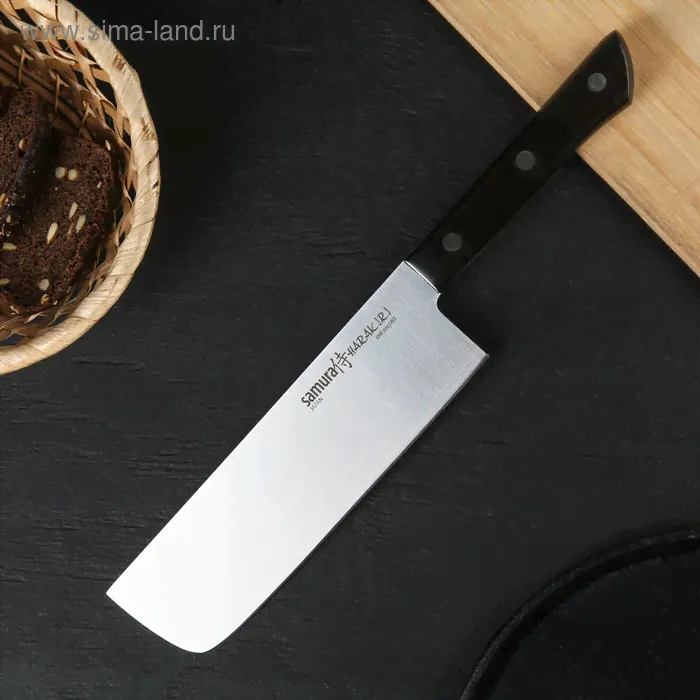 Нож кухонный сантоку Samura Harakiri Накири, лезвие 16,1 см, сталь AUS-8-0