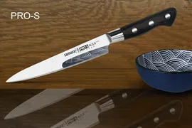 Нож кухонный Samura PRO-S универсальный - SP-0023, сталь AUS-8, рукоять G10, 145 мм
