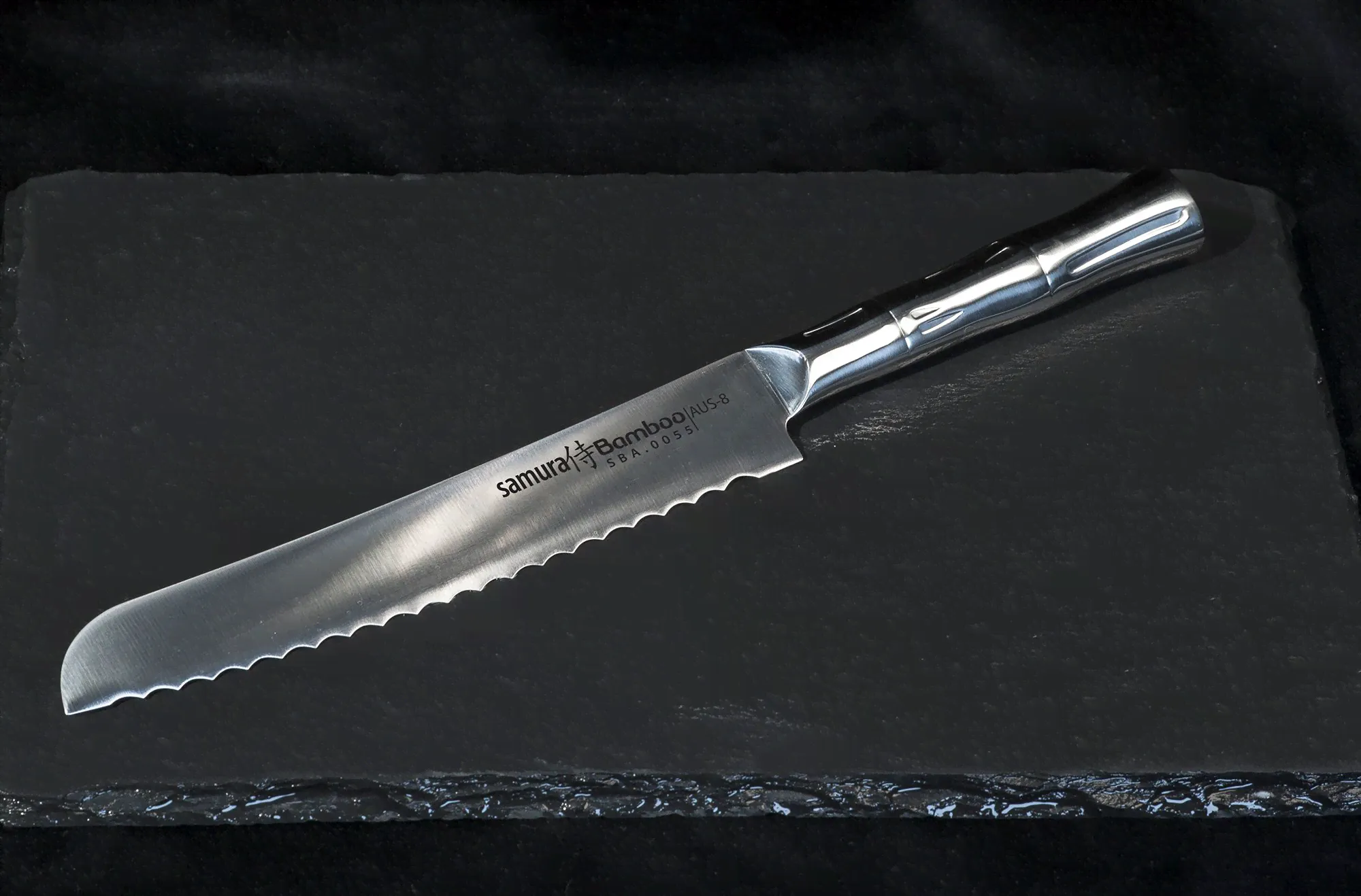 Кухонный нож для хлеба Samura Bamboo SBA-0055/Y, сталь AUS-8-4